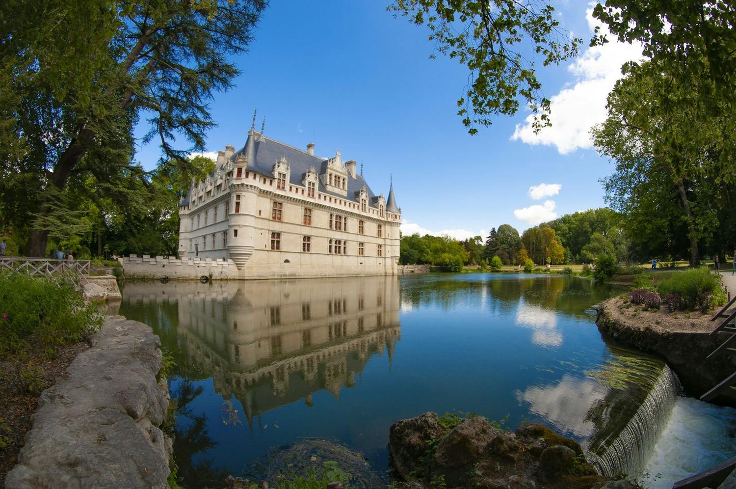 Loire château reflected in its moat