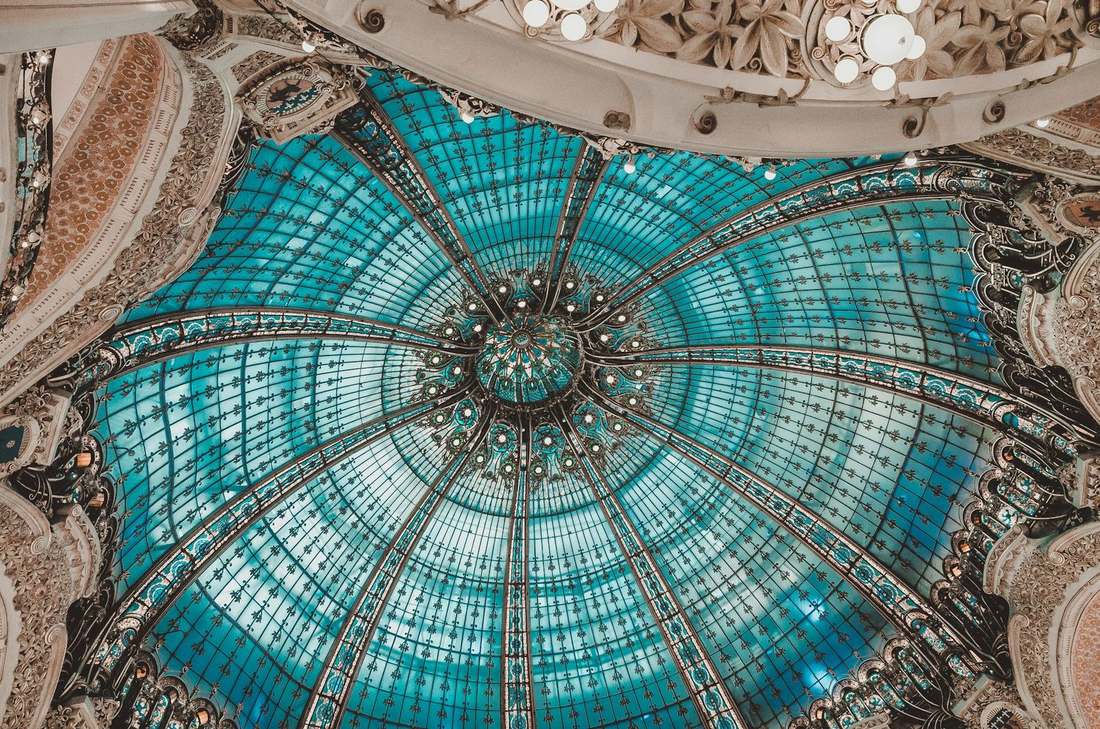 Art Nouveau glass dome of a Parisian department store